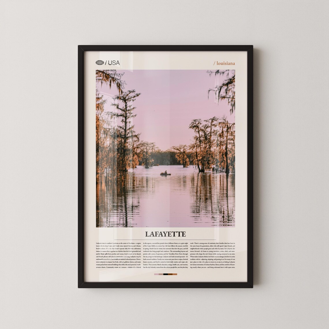 Lafayette Louisiana Cypress Bayou Sunset Travel Photo Poster Art
