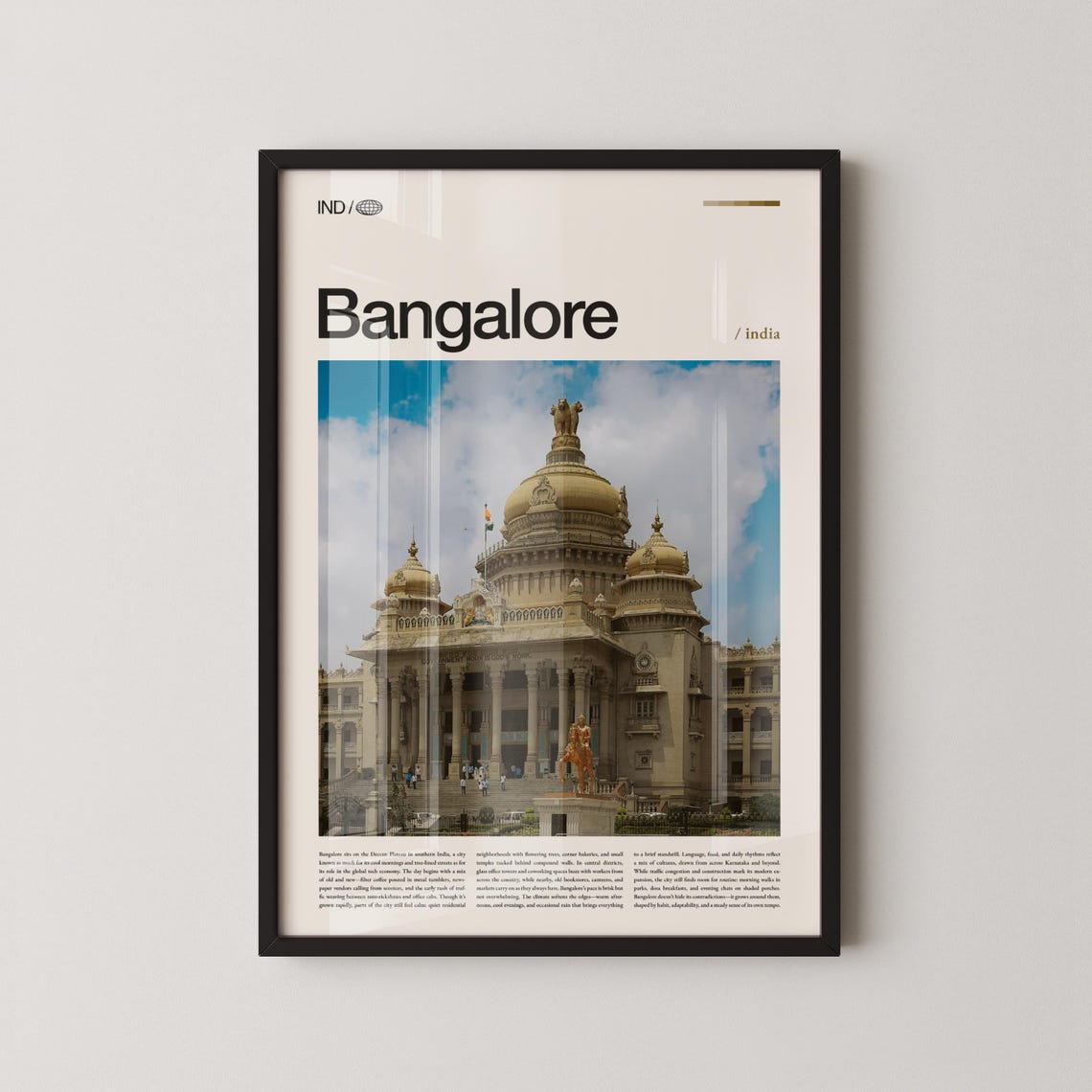 Bangalore India Wall Art Urban Cityscape And Garden City Photography Print Poster Scenic Decor South Asia Travel Artwork