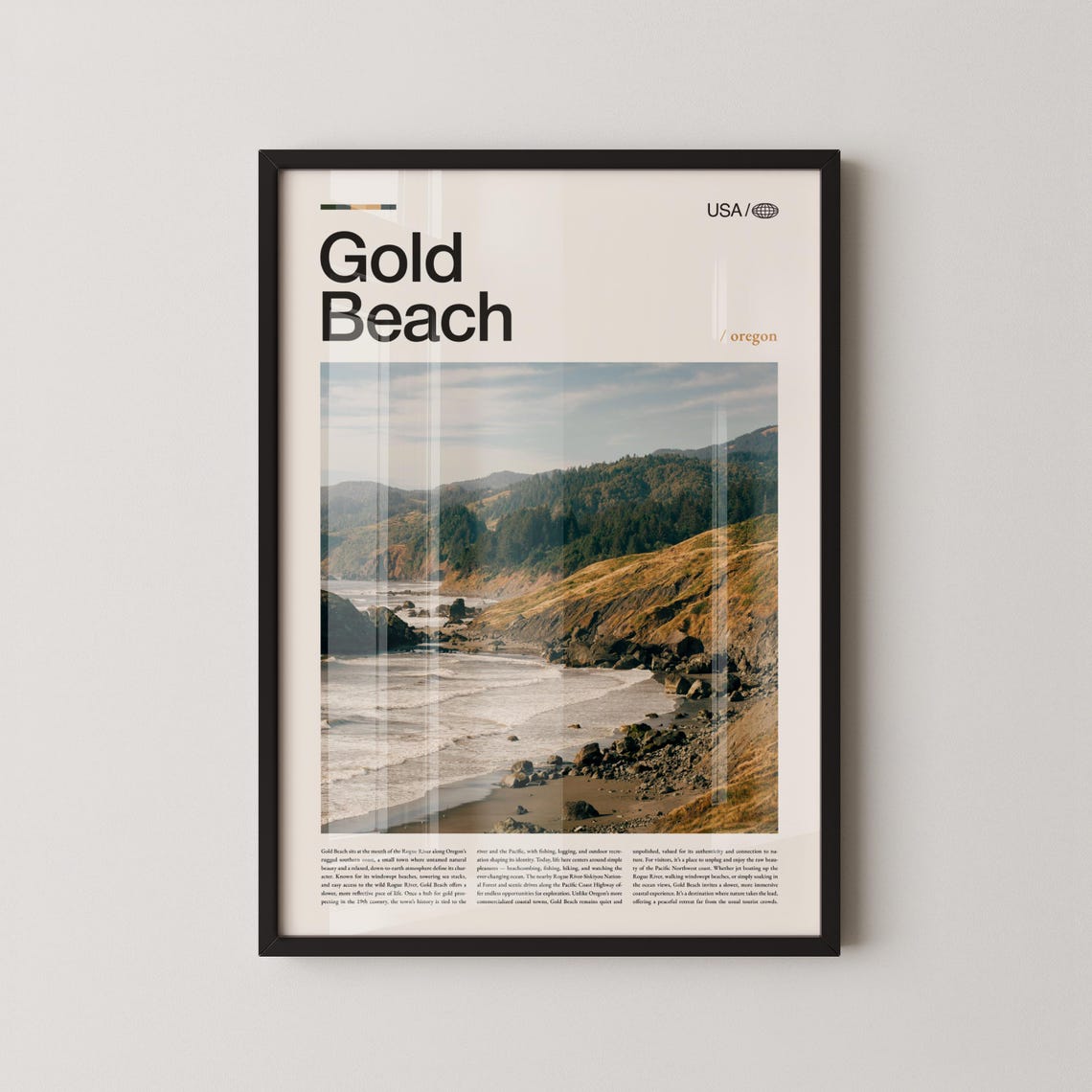Gold Beach Oregon Pacific Coast Rocky Shore Travel Photo Poster