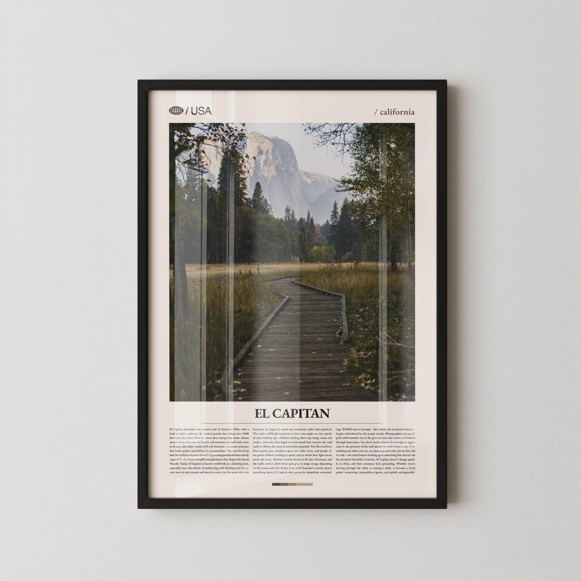 El Capitan Yosemite Pine Forest Boardwalk Valley Trail Poster