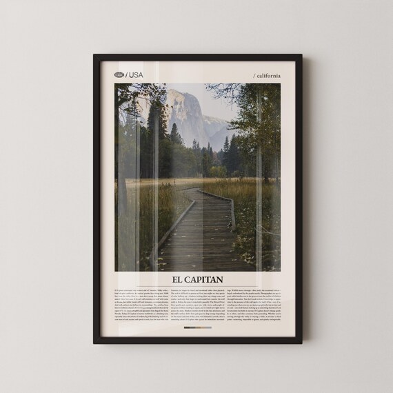 El Capitan Yosemite Pine Forest Boardwalk Valley Trail Poster
