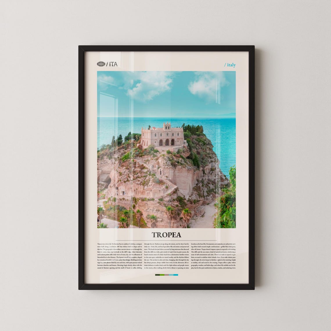 Tropea Calabria Cliff Top Church Italy Photography Travel Poster