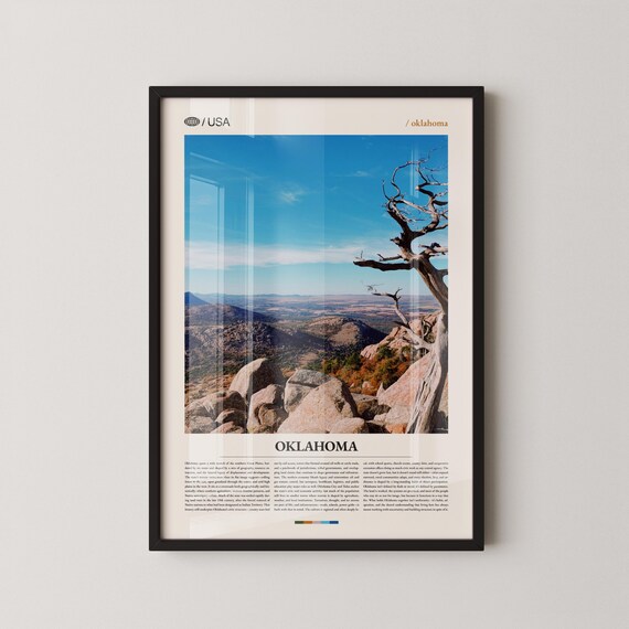Oklahoma Wichita Mountains Rocky Vista Over Great Plains Poster