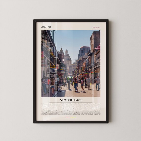 New Orleans French Quarter Street with Balconies Daytime Poster