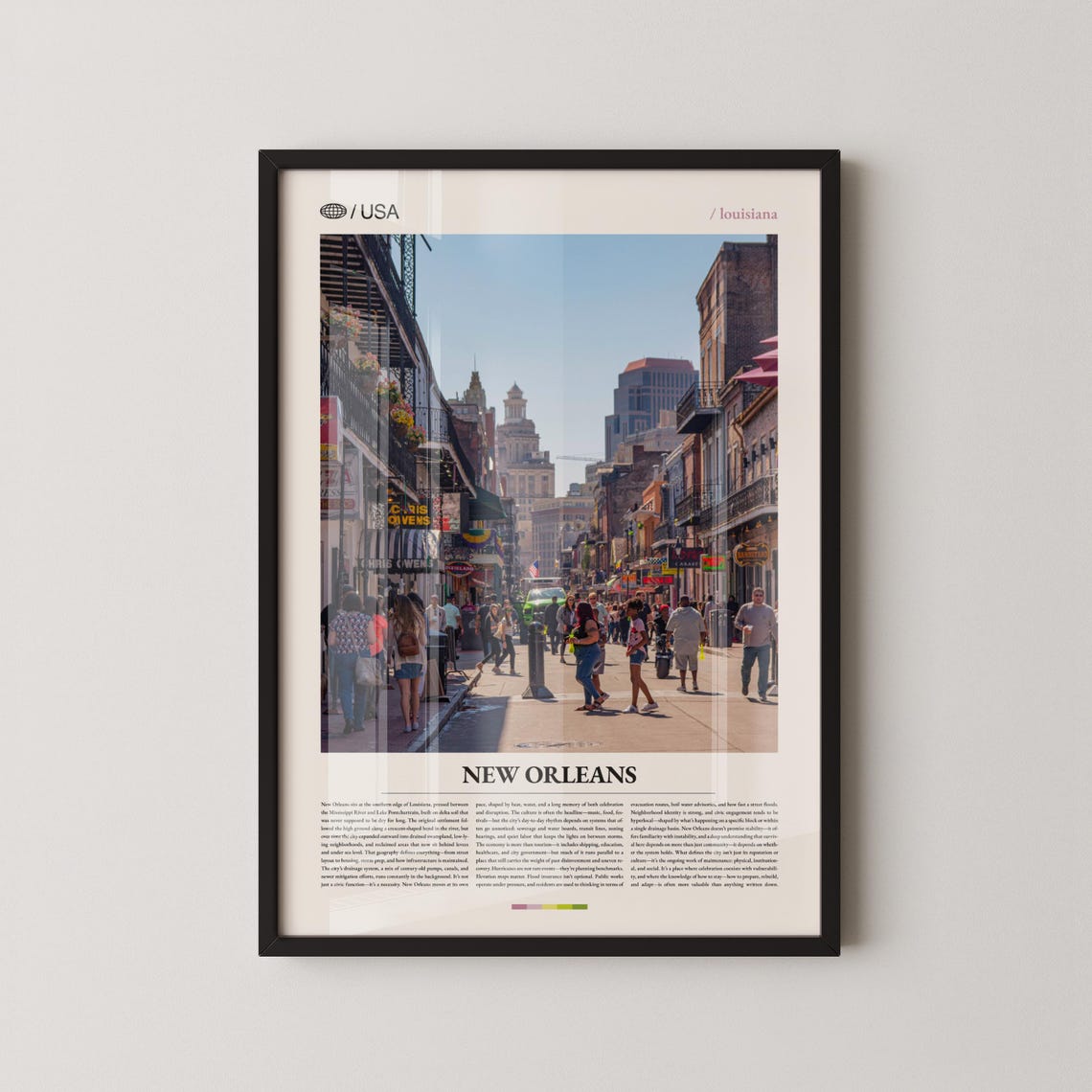 New Orleans Print Louisiana Wall Art Poster French Quarter Photo Southern City Decor Urban Landscape