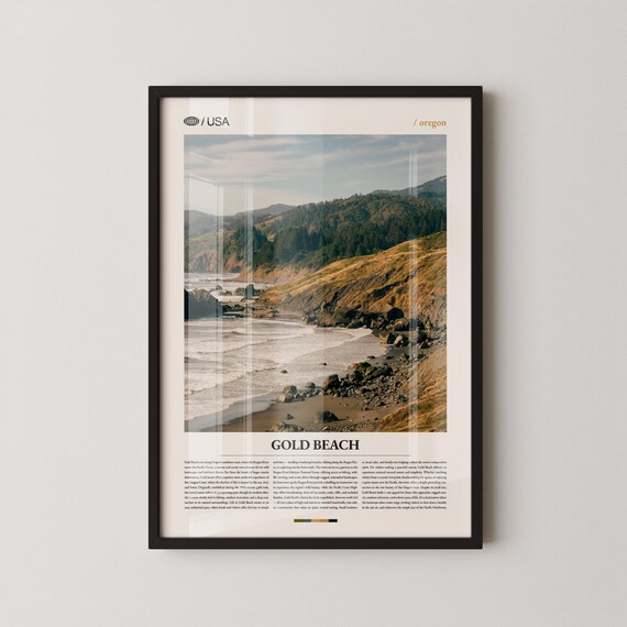 Gold Beach Oregon Rocky Coast Pacific Ocean Photo Travel Poster