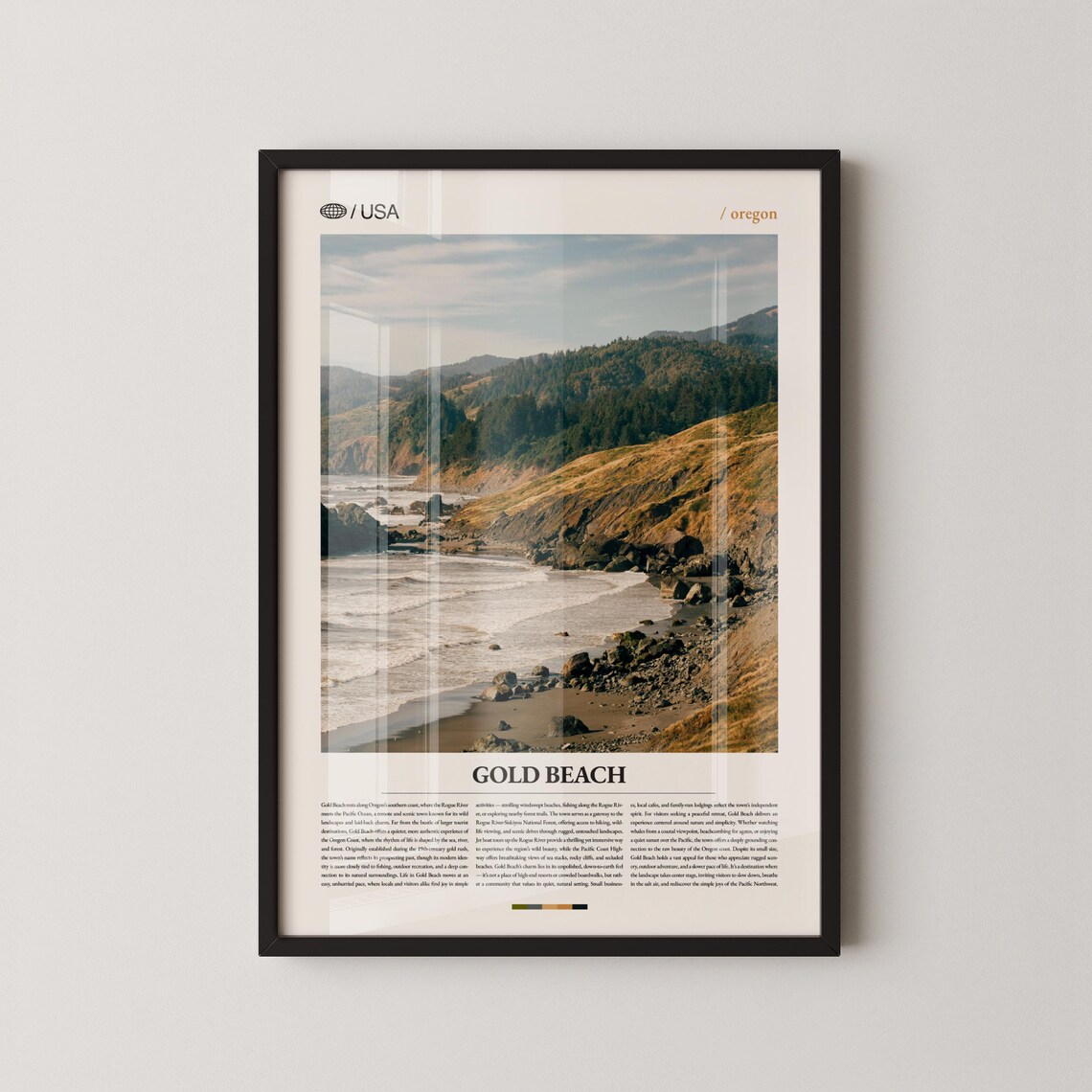 Gold Beach Oregon Rocky Coast Pacific Ocean Photo Travel Poster