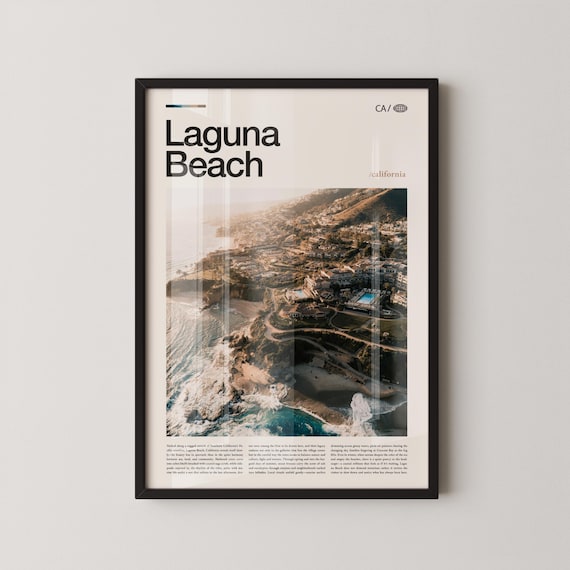 Laguna Beach California Aerial Coast Photo Editorial Travel Poster