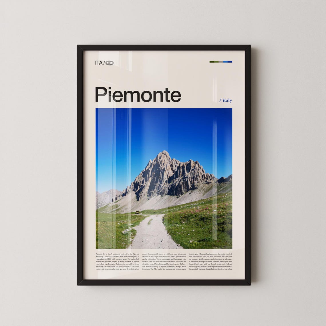 Piemonte Italy Alpine Mountain Meadow Trail Photo Travel Poster