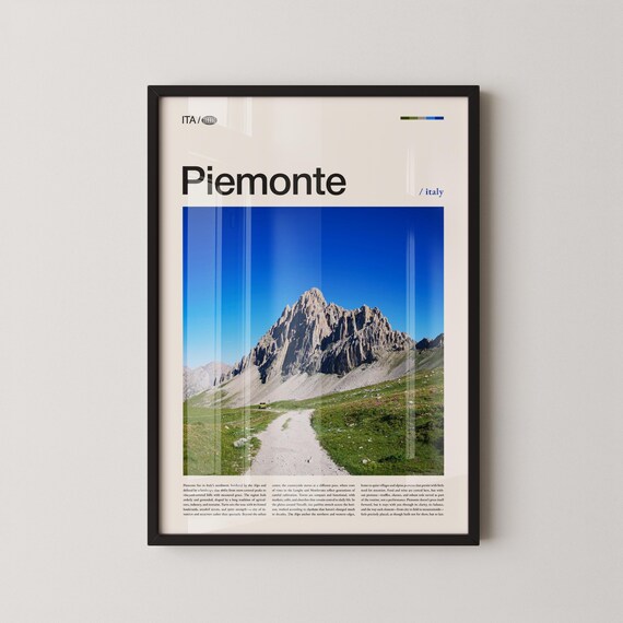 Piemonte Italy Alpine Mountain Meadow Trail Photo Travel Poster