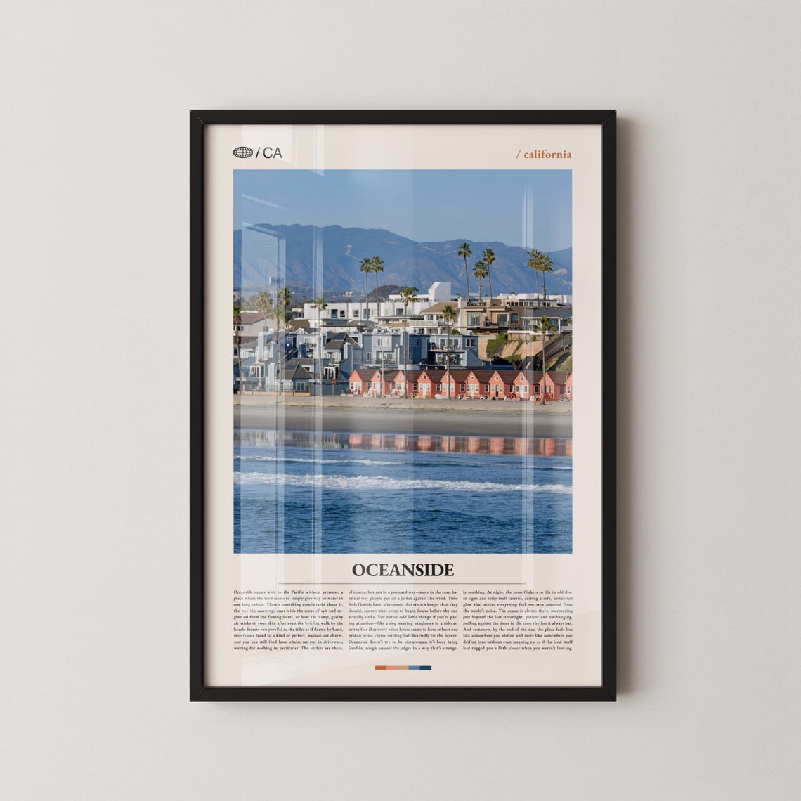 Oceanside California Beachfront Editorial Travel Photo Poster