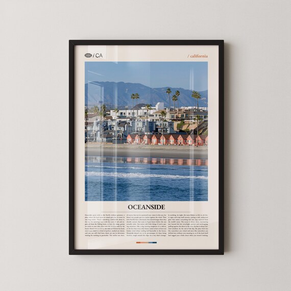 Oceanside California Beachfront Editorial Travel Photo Poster