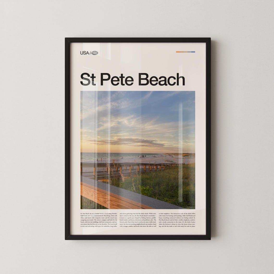 St Pete Beach Florida Sunset Boardwalk Over Dunes Photo Poster