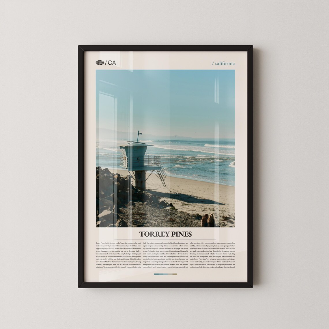 Torrey Pines California Rocky Jetty Lifeguard Tower Photo Poster