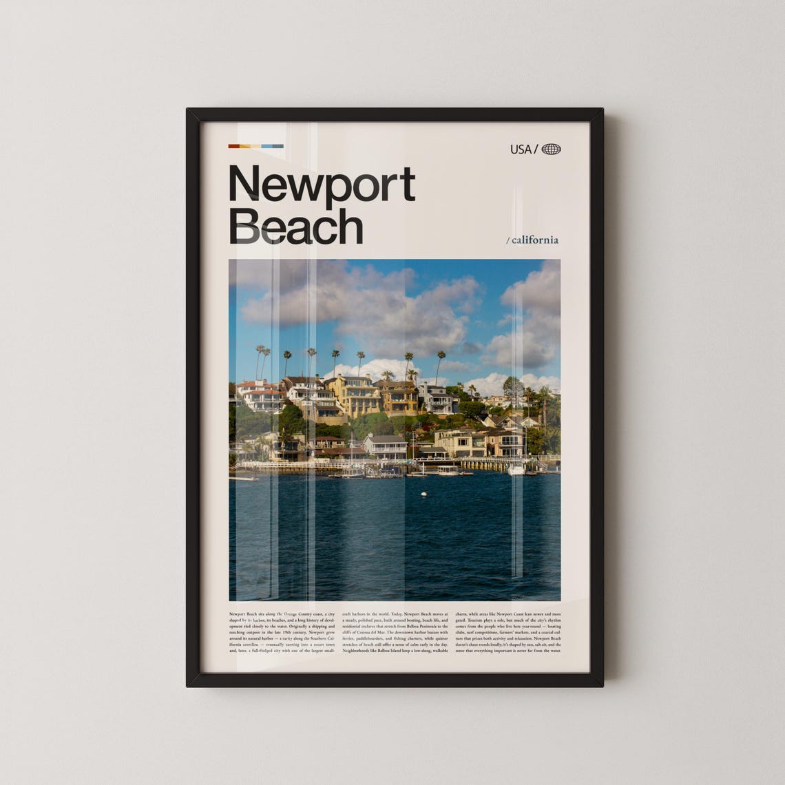 Newport Beach California Harbor Waterfront Homes Photo Poster