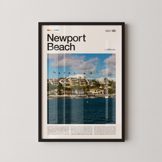 Newport Beach California Harbor Waterfront Homes Photo Poster