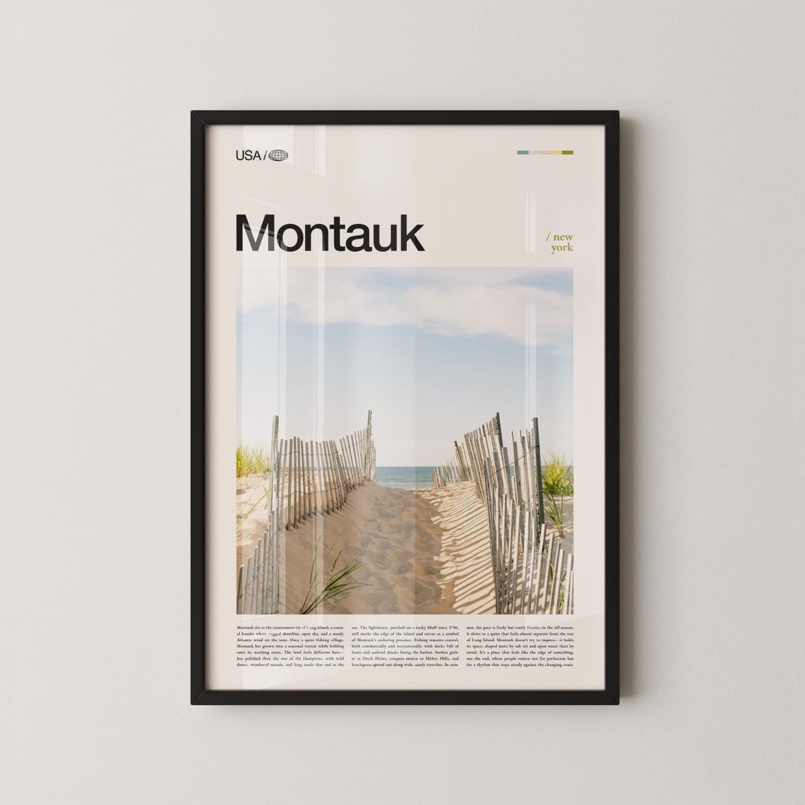 Montauk Point Lighthouse Over Rocky Waves New York Photo Poster