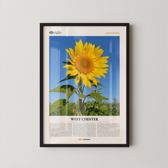 West Chester Pennsylvania Giant Sunflower Photo Travel Poster