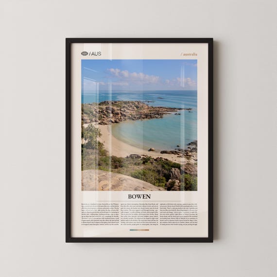 Bowen Print Wall Art Poster Photography Queensland Coastline Tropical Beach Decor