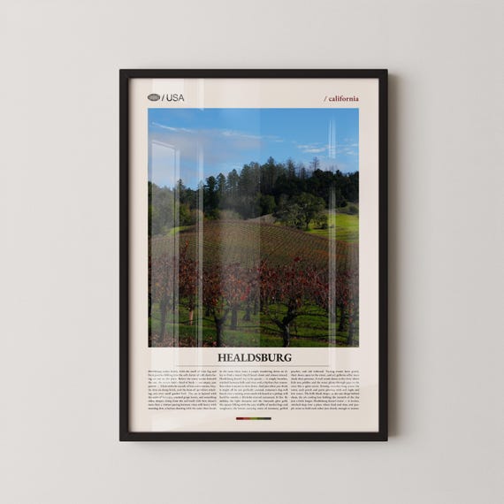 Healdsburg Print Wall Art Poster Photo Plaza Russian River Dry Creek Valley