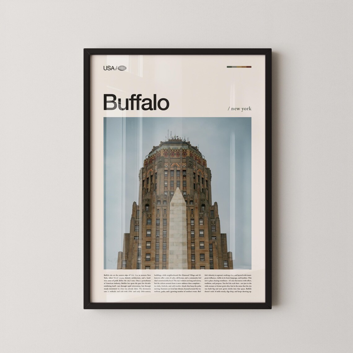 Buffalo New York City Hall Art Deco Skyscraper Photo Travel Poster