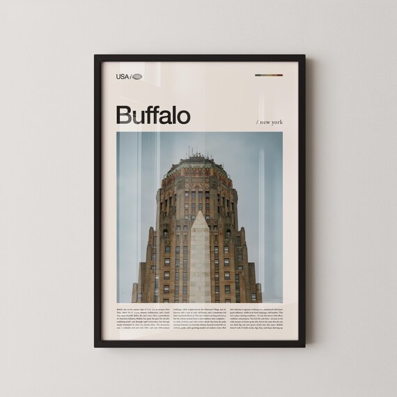Buffalo Print New York Wall Art Poster Photo Niagara Falls Zoo Albrightknox Gallery Canalside