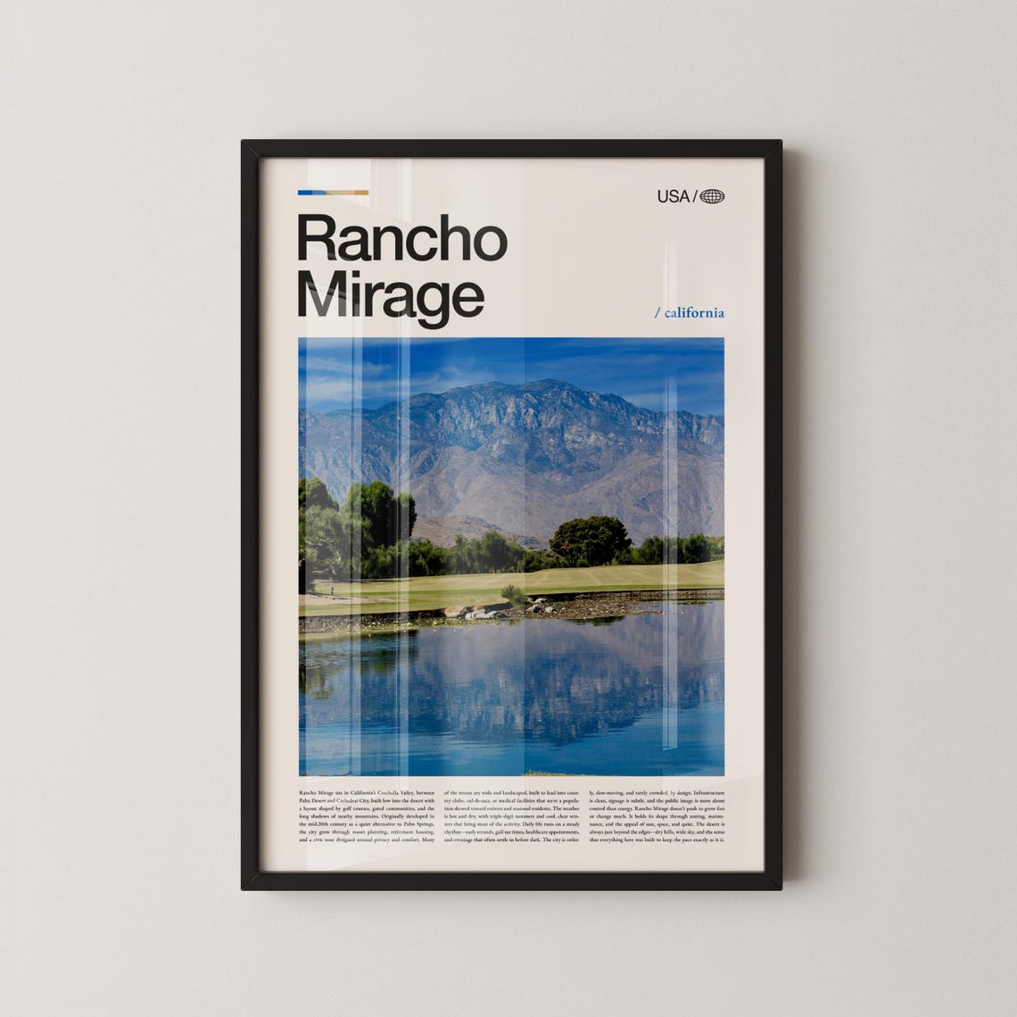 Rancho Mirage California Desert Mountain View Travel Poster Gift