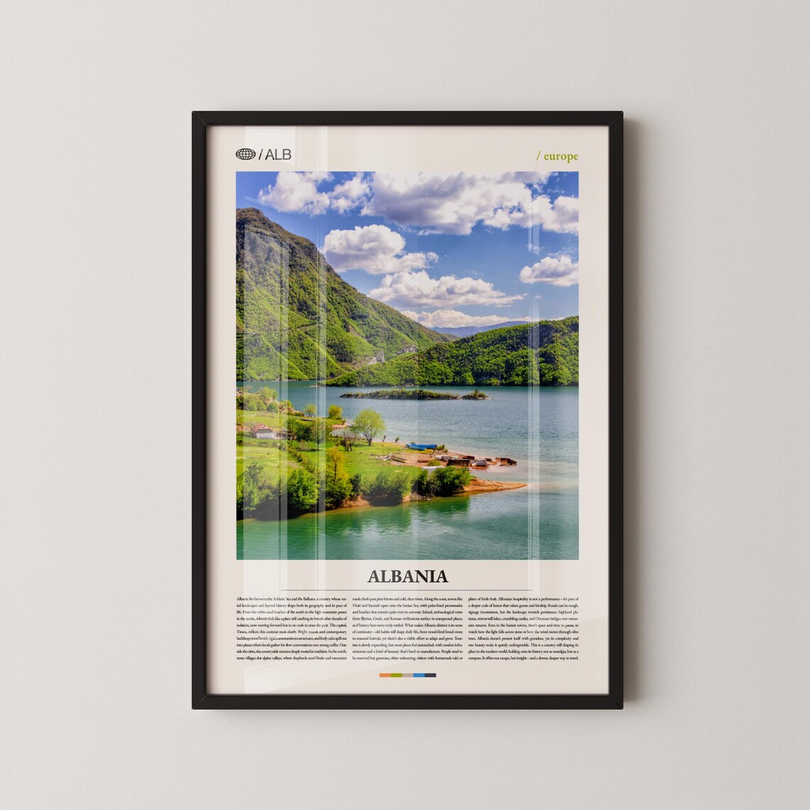 Albania Emerald Mountain Lake And Valley Scenic Photography Poster