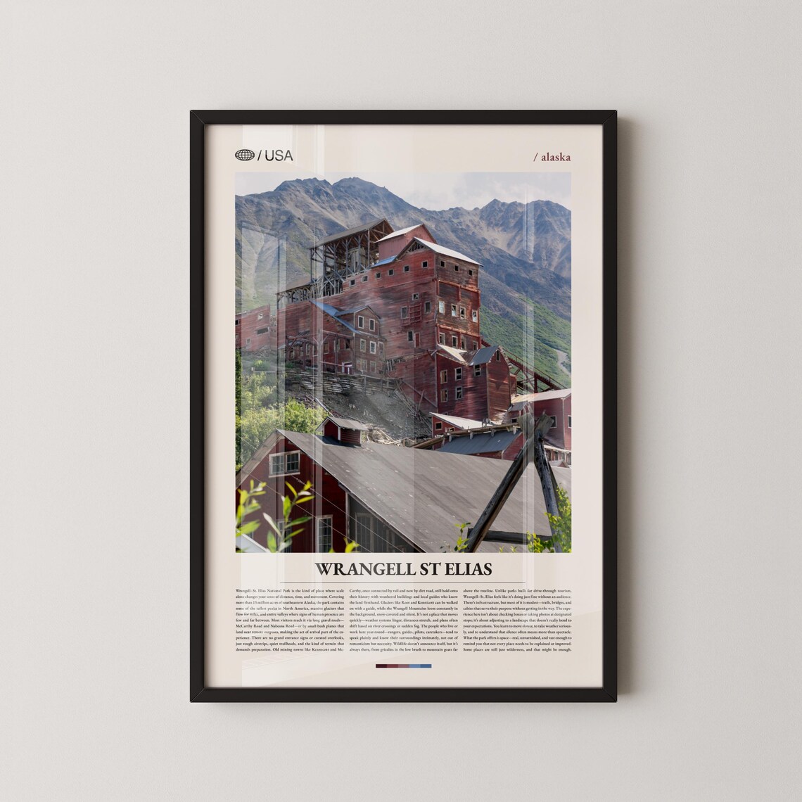 Wrangell St Elias Alaska Historic Red Mill Buildings Travel Poster