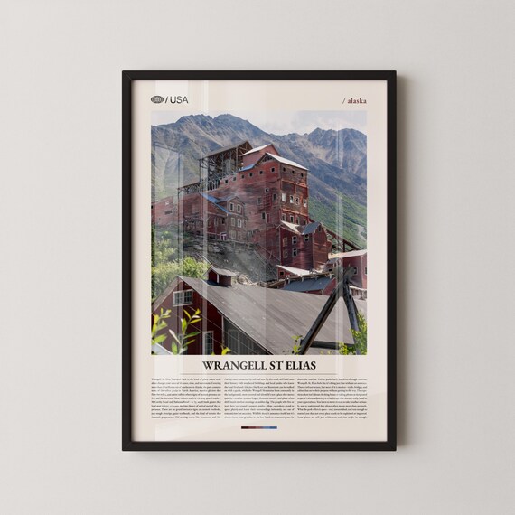 Wrangell St Elias Alaska Historic Red Mill Buildings Travel Poster