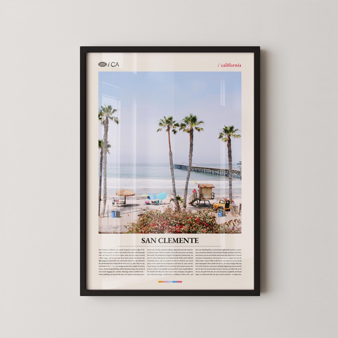San Clemente Pier Trestles Beach Travel Poster
