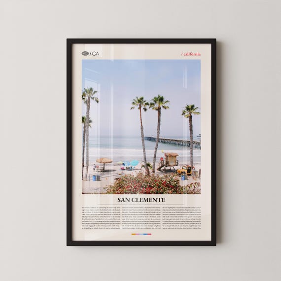 San Clemente Pier Trestles Beach Travel Poster