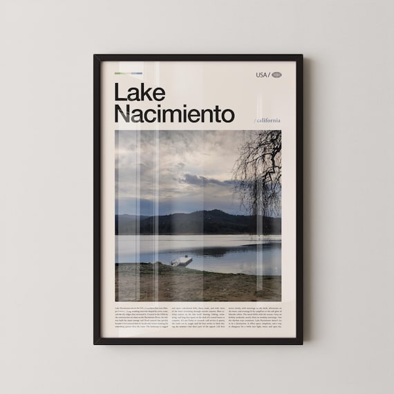 Lake Nacimiento Print Wall Art Poster Central Coast Photo Dragon Decor