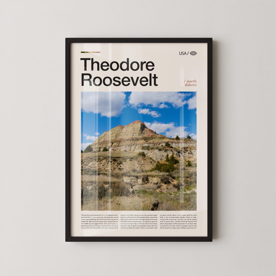 Theodore Roosevelt National Park Badlands North Dakota Travel Poster
