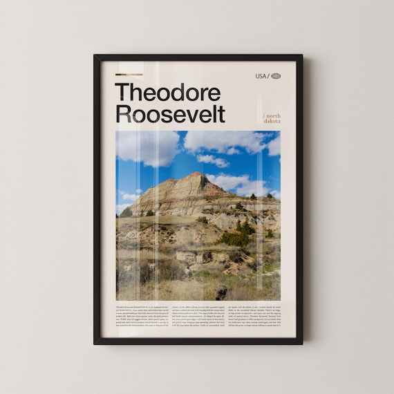 Theodore Roosevelt National Park Badlands North Dakota Travel Poster