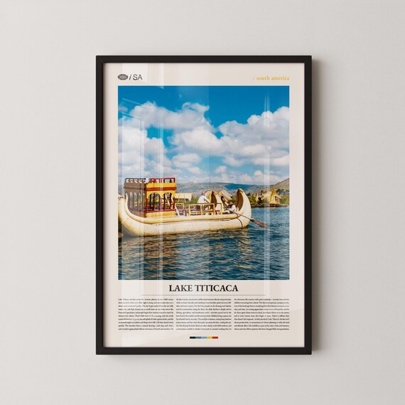 Lake Titicaca Print Wall Art Poster Peru Bolivia Landscape Photography Andean Decor