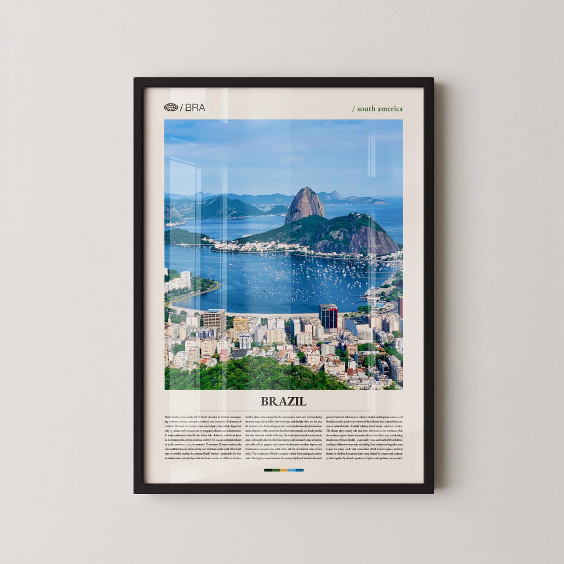 Brazil Sugarloaf Mountain Rio de Janeiro Travel Photography Poster