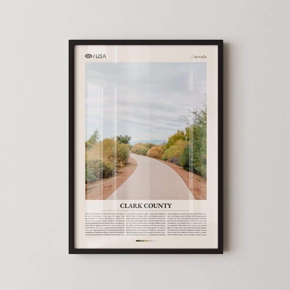 Clark County Nevada Mojave Desert Winding Road Photo Travel Poster