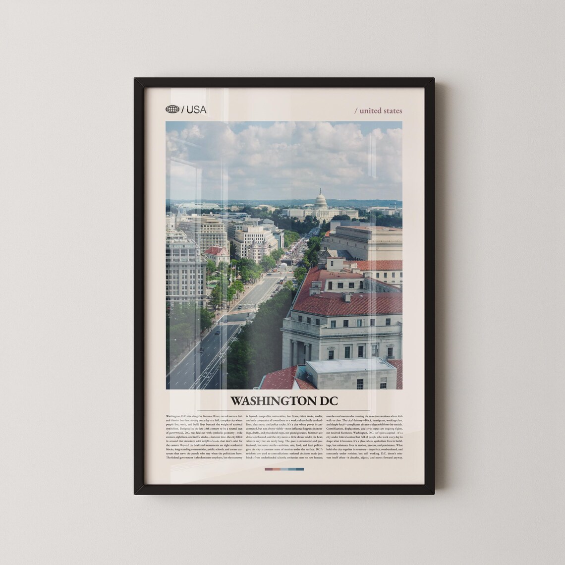 Washington DC Aerial Cityscape with Capitol Dome View Poster