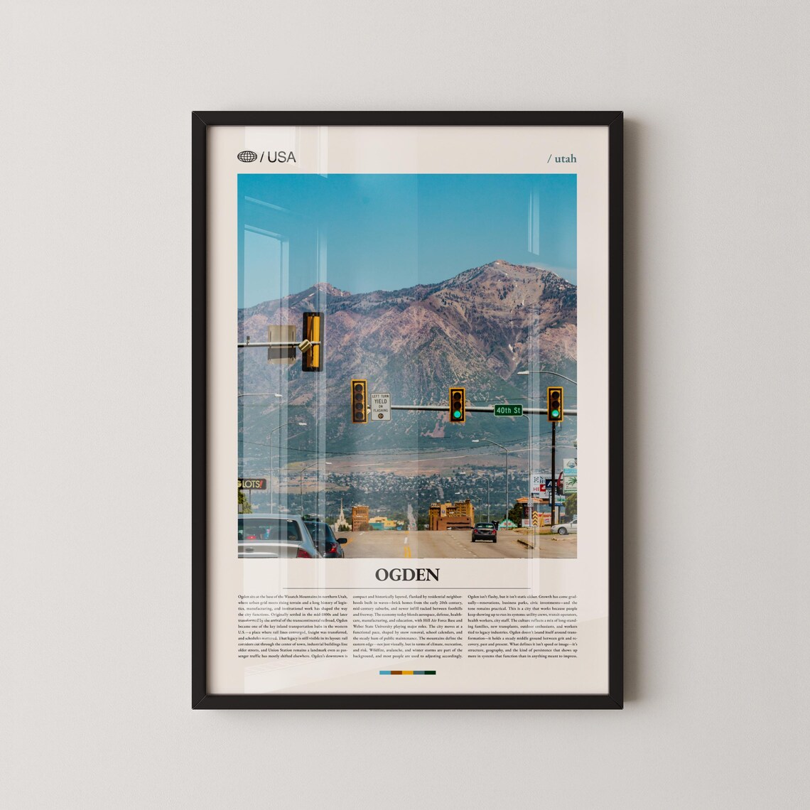 Ogden Utah Street Mountains 40th Street City Travel Photo Poster