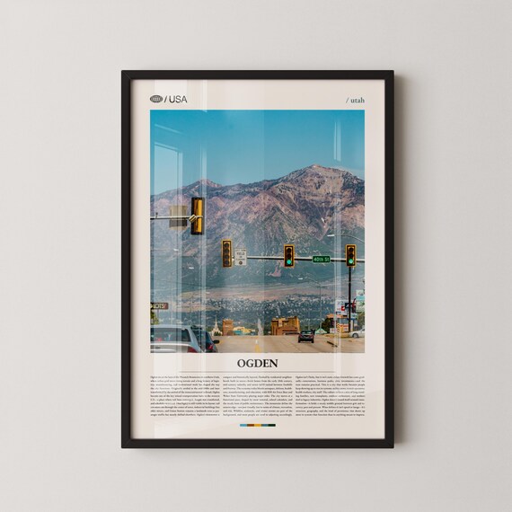 Ogden Utah Street Mountains 40th Street City Travel Photo Poster
