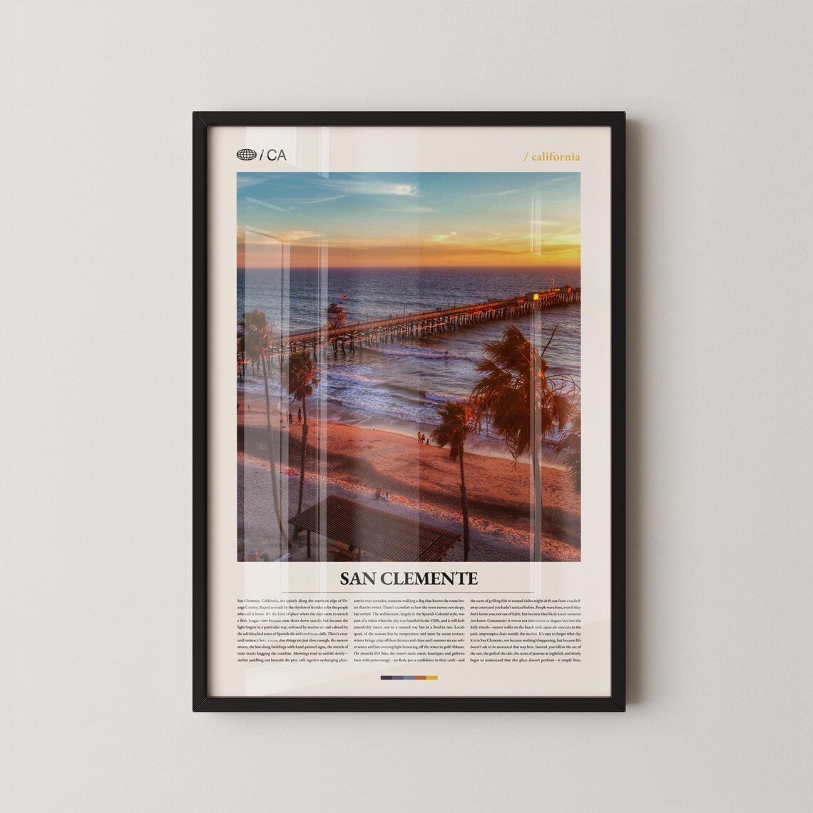 San Clemente California Pier At Sunset Beach Photo Travel Poster