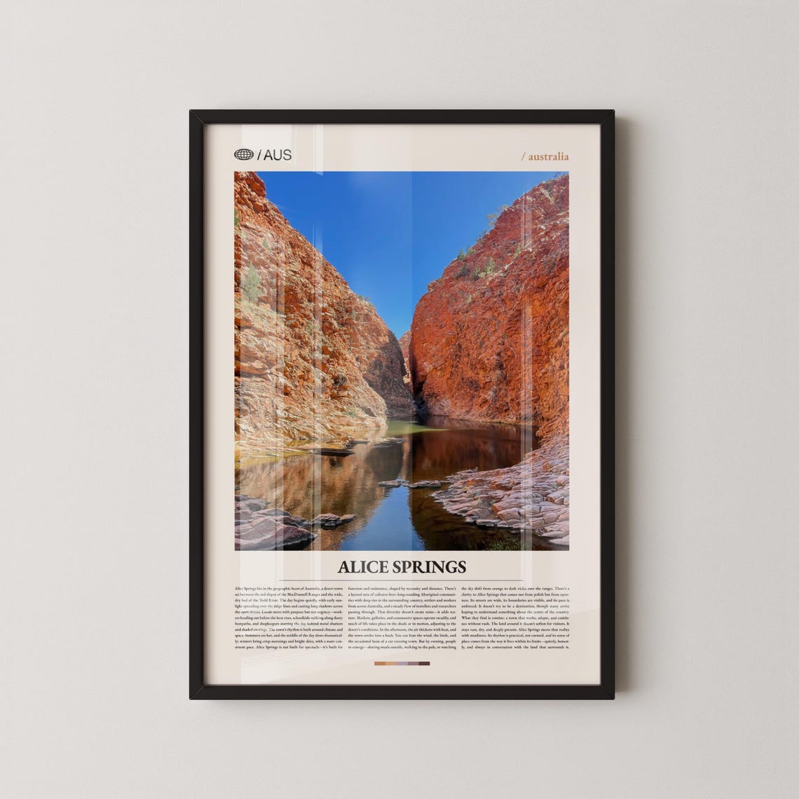 Alice Springs Australia Red Canyon Gorge Outback Photo Poster