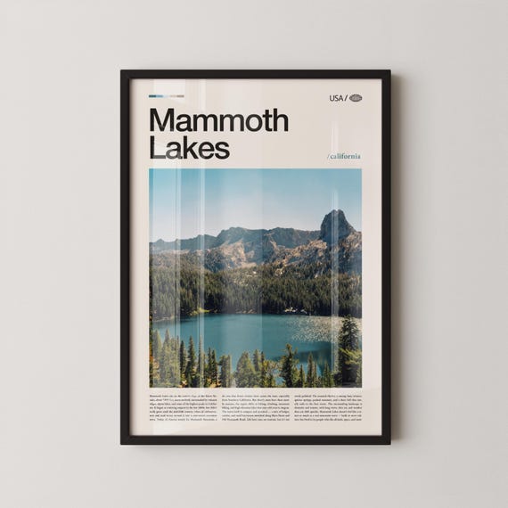 Mammoth Mountain Print Wall Art Poster Photo Lakes