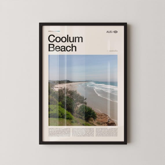 Coolum Beach Print Wall Art Poster Photography Australian Surf Coastal Decor