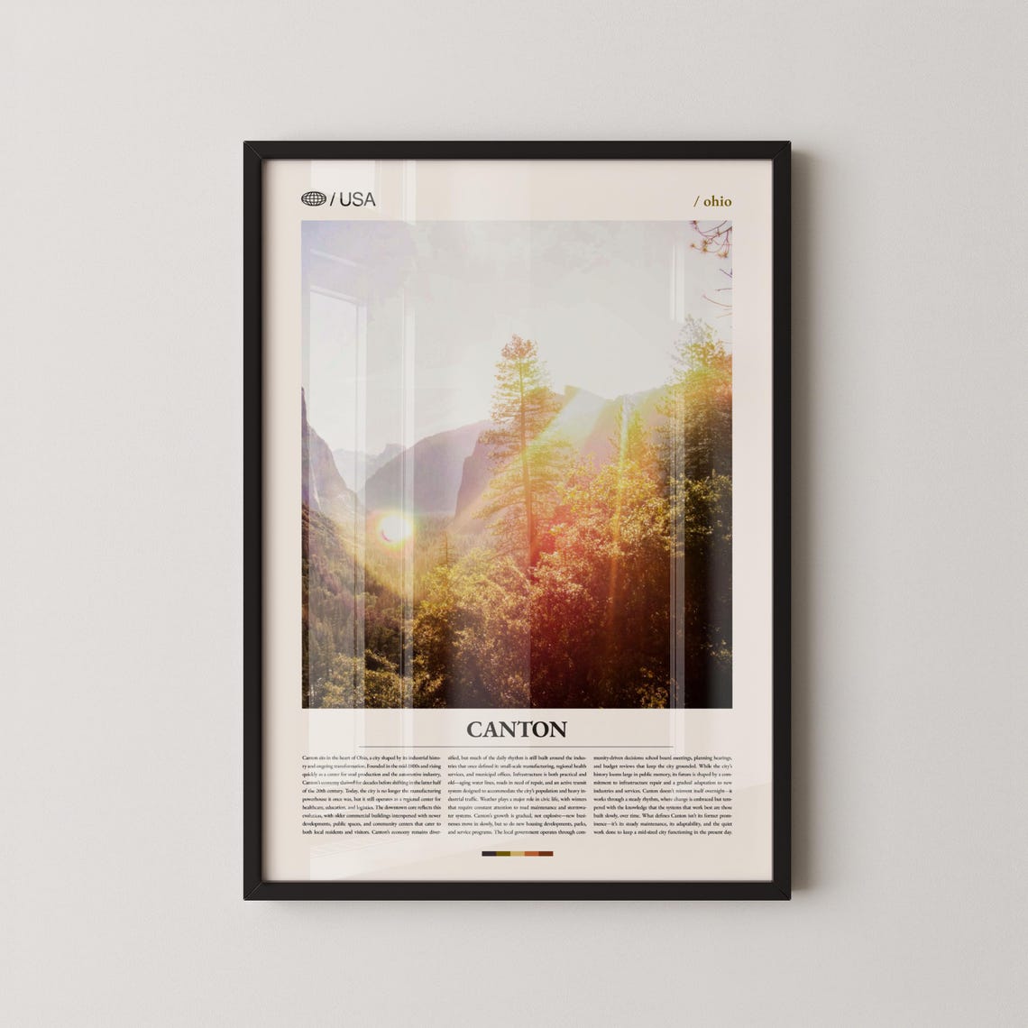 Canton Ohio Rolling Hills Sunrise Midwest City Travel Photo Poster
