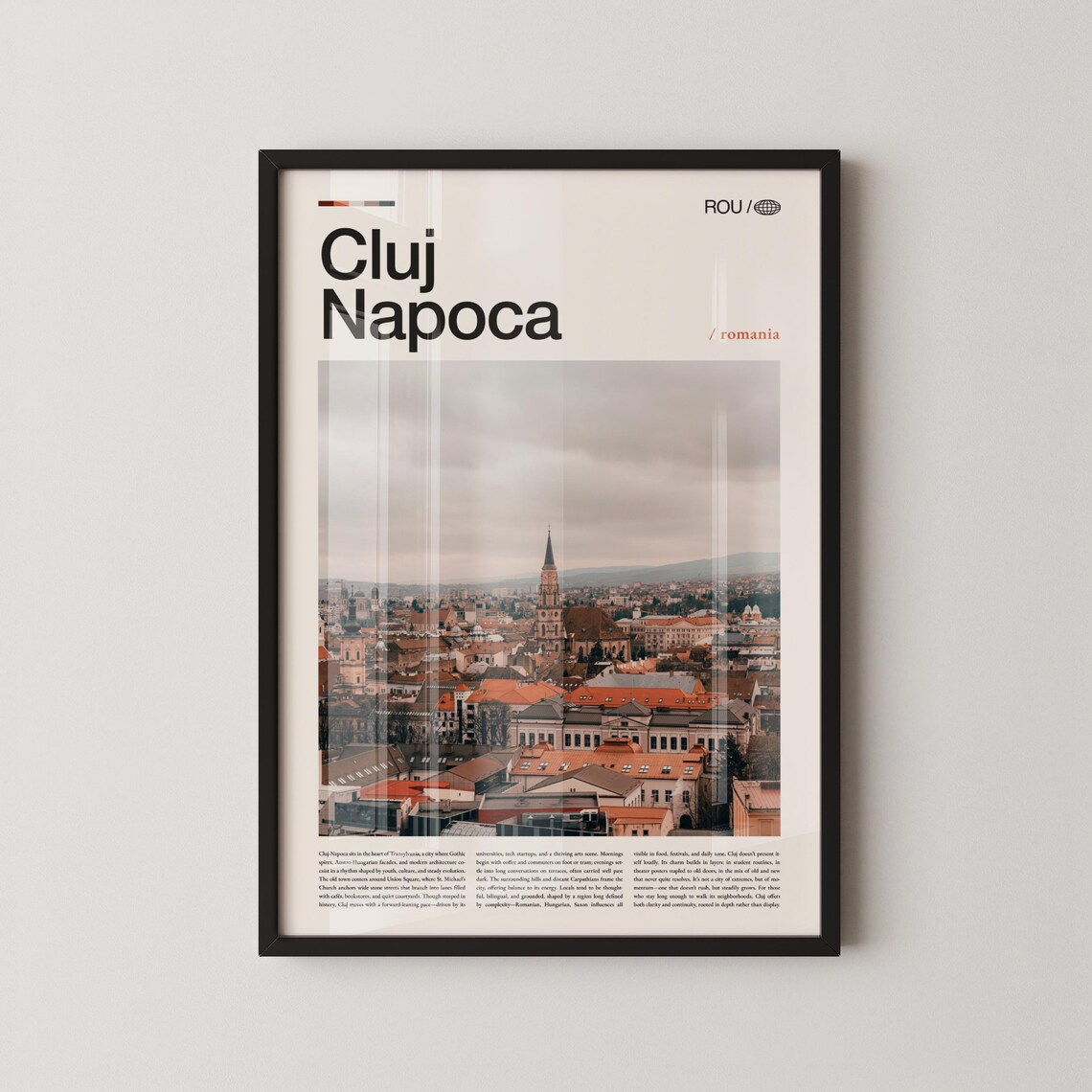 Cluj Napoca Romania Transylvania Historic Cityscape Travel Poster
