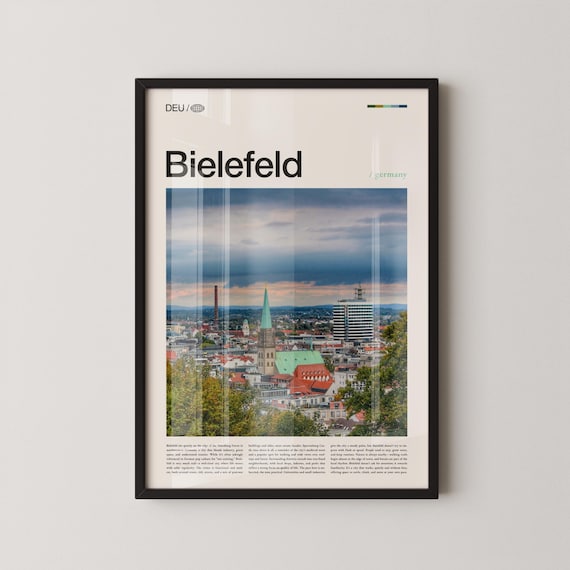 Bielefeld Germany Old Town Church Towers Photo Travel Poster