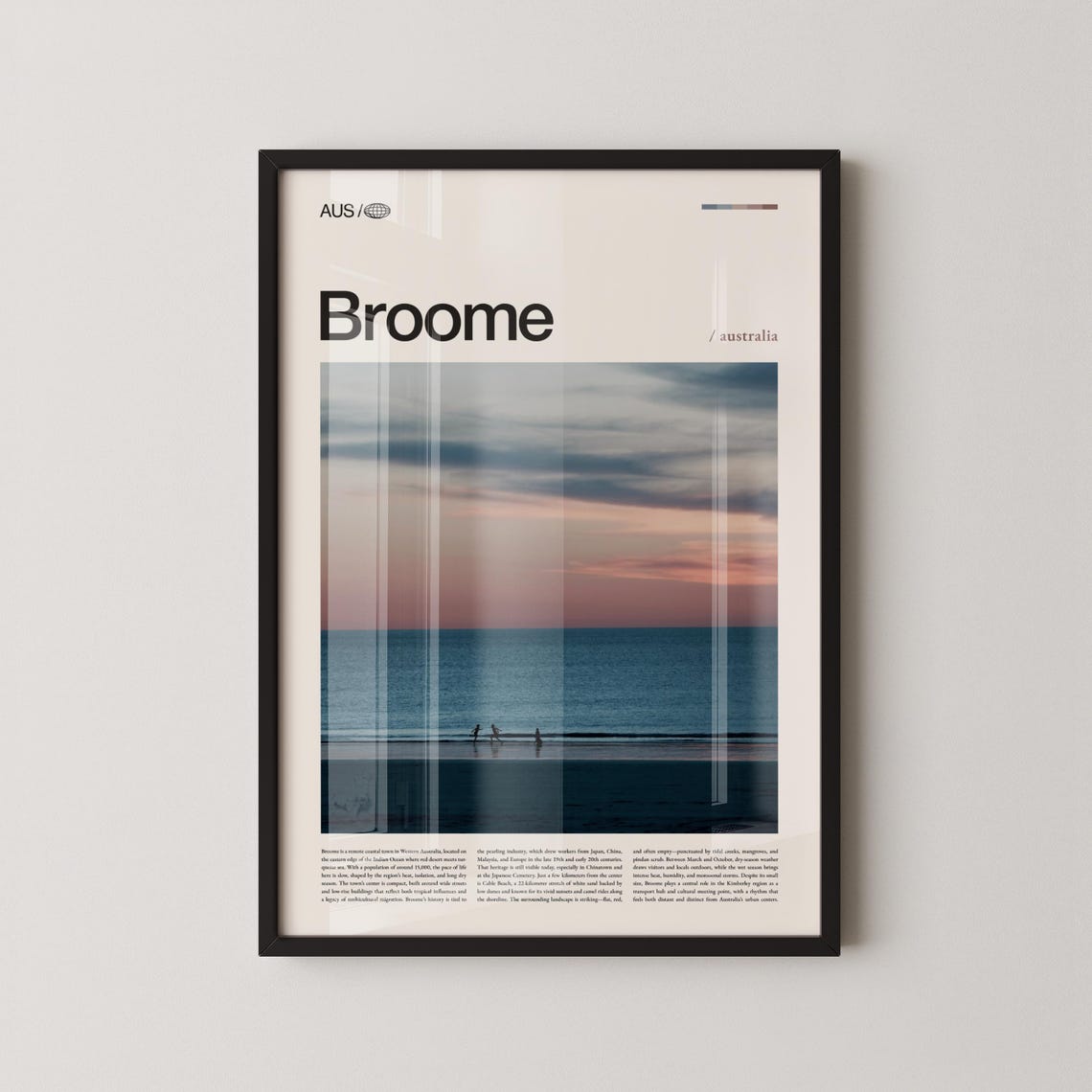 Broome Australia Sunset Beach Pastel Sky Photo Travel Poster