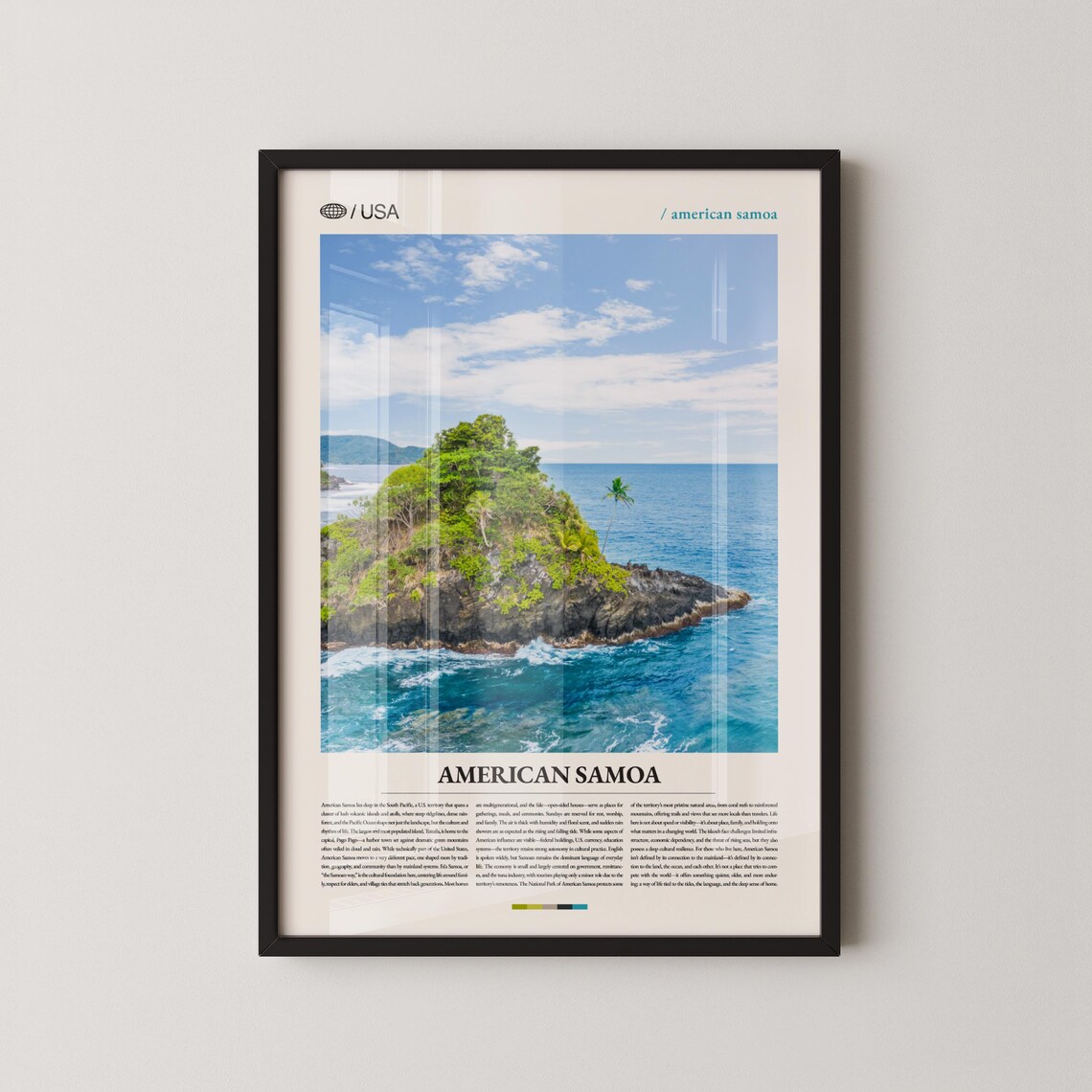 American Samoa Coastal Islet Photo City Series Travel Poster